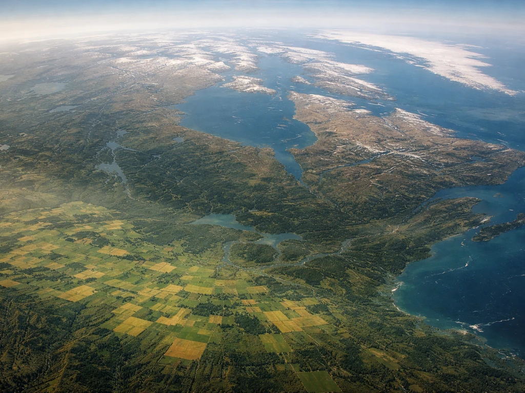 A minimal landscape view suggesting longer frost-free growing areas in southern Canada fields.